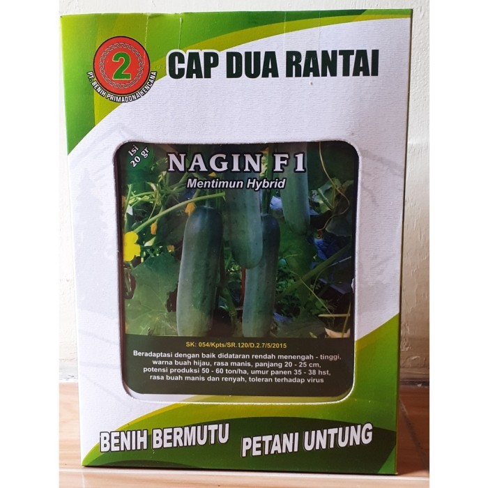 benih / bibit timun / mentimun nagin f1 20 gram cap dua rantai