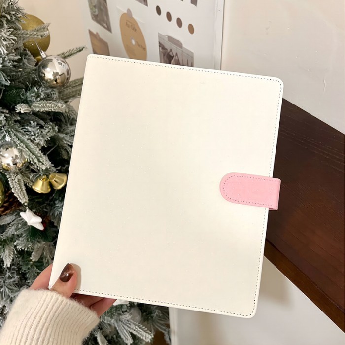 

A5 White Colorful Binder widening Photo Card Collection Book 2.5CM Ring Postcard Organizer Diary