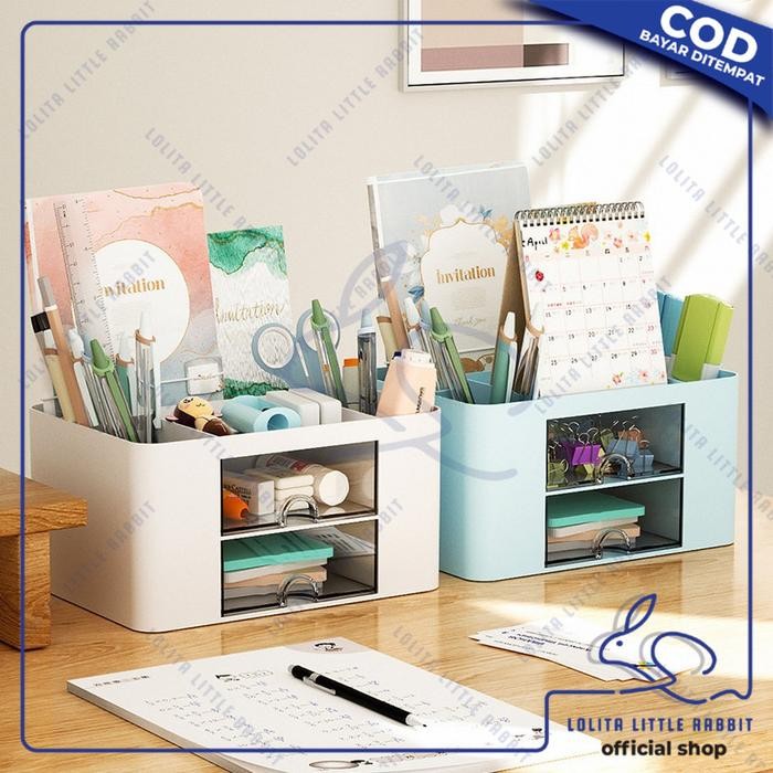 

Desk Organizer Rak Laci Plastik Tempat Serbaguna / Tempat Penyimpanan Alat Tulis Kantor Rak Kotak