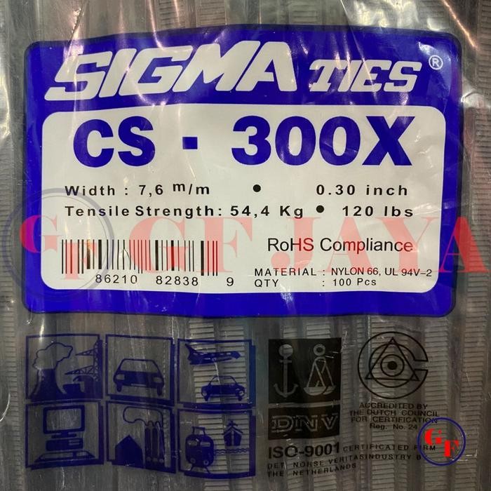 

Kabel Ties / Tis Sigma CS 300 X / 30cm / 30 cm Hitam / Putih CS300X