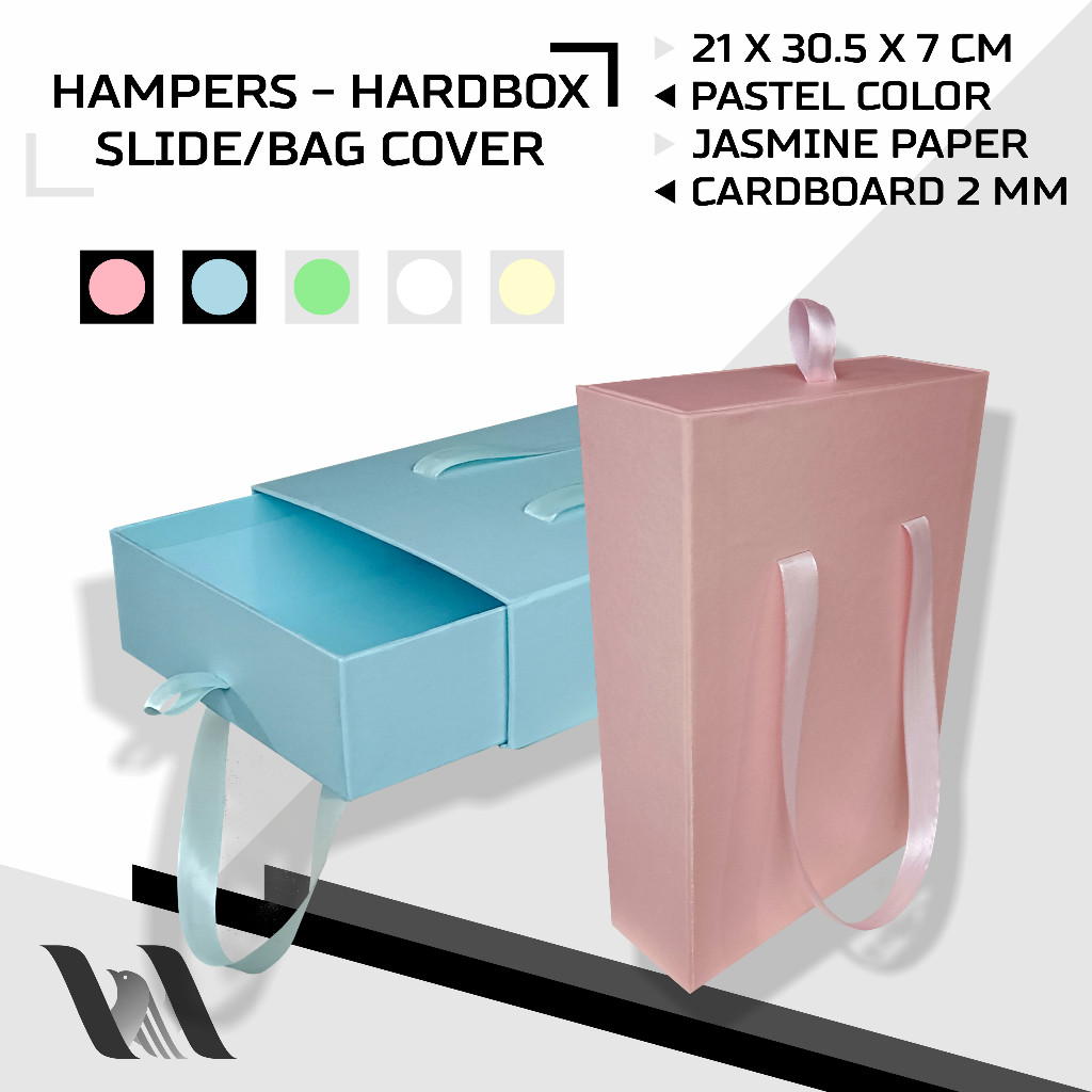 

Lsp HAMPERS GIFT BOX - HABOX COLOR - CUSTOM PRINTING - KOTAK KADO WARNA SESERAHAN 23 - PUTIH HITAM