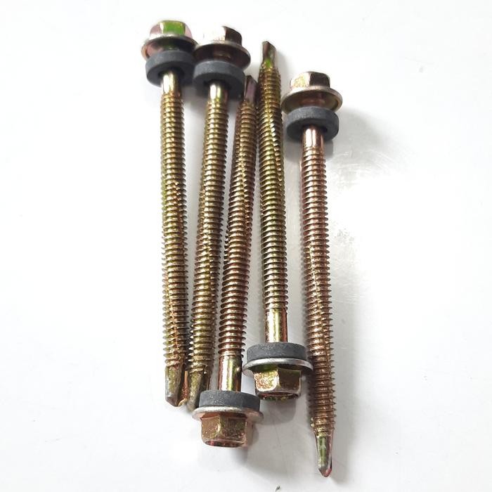 Baut Roofing Baja Ringan 12 50 Isi 100Pcs/Skrup Roofing 5Cm Kuning