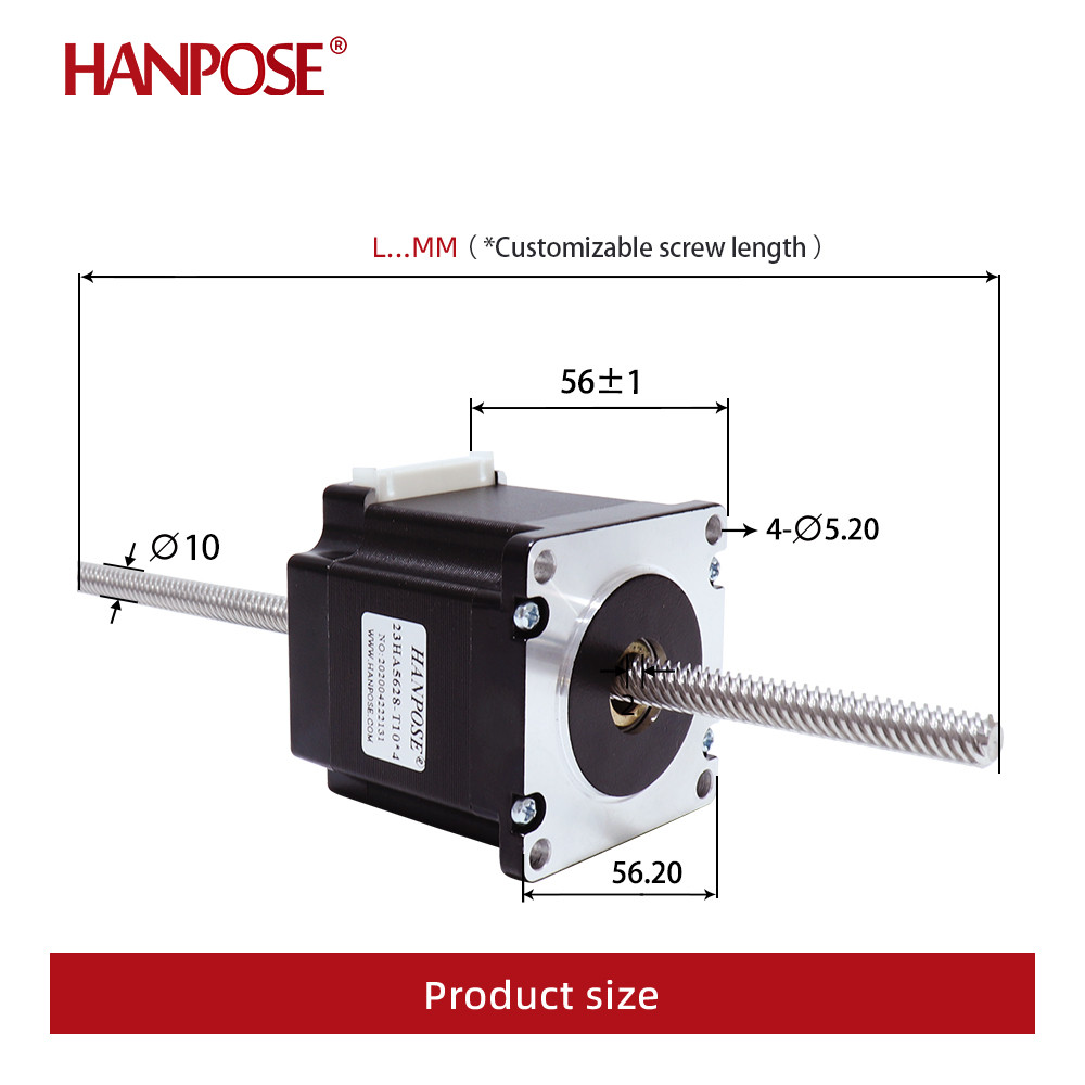 Body length 56mm torque 126N.CM 57 penetrating lead screw stepper motor 23HA5628-T10 linear lead scr