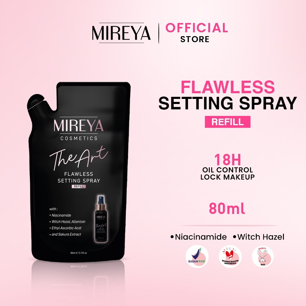 Laks Refill Mireya The Art Flawless Setting Spray Hydration 80ml - Mireya Setting Spray & Finishing
