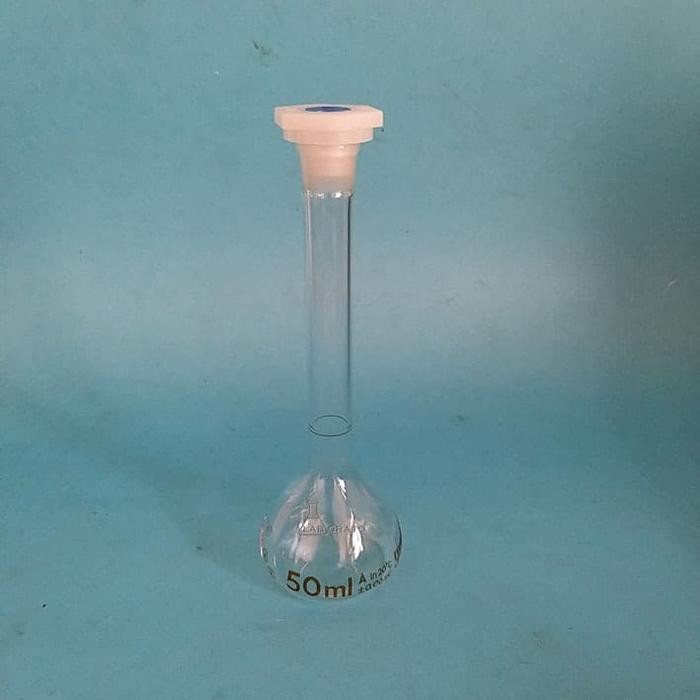 LABU UKUR 50ML LABU VOLUMETRI PP STOPPER IWAKI TUTUP PLASTIK