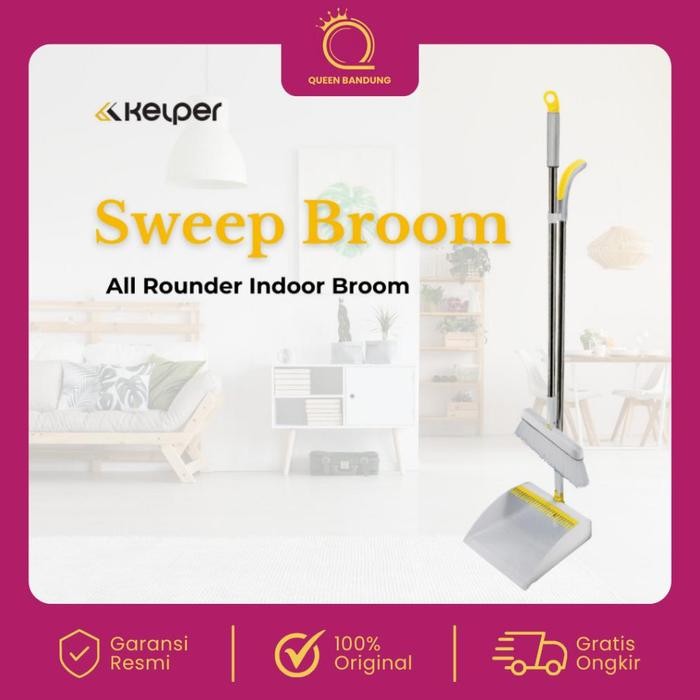 Tersedia Kelper Sweep Broom Sapu Set Pengki Lipat Alat Pembersih Lantai Serok Rambut