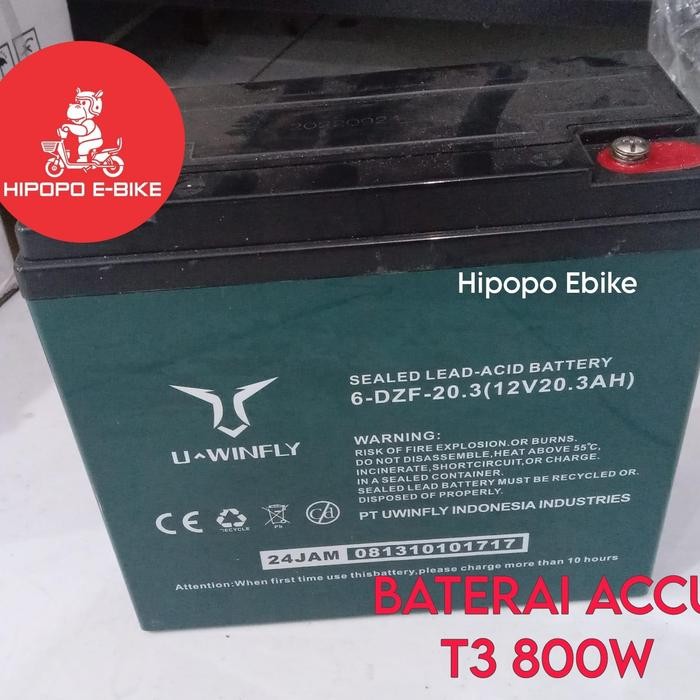 Baterai Accu Aki Motor Listrik 800W T3 Original Uwinfly