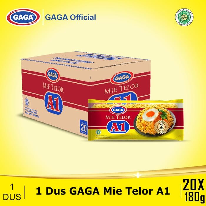 

GAGA Mie Telor Kuning 180g (1 dus = 20 pcs) Noodles Gandum Food Instan