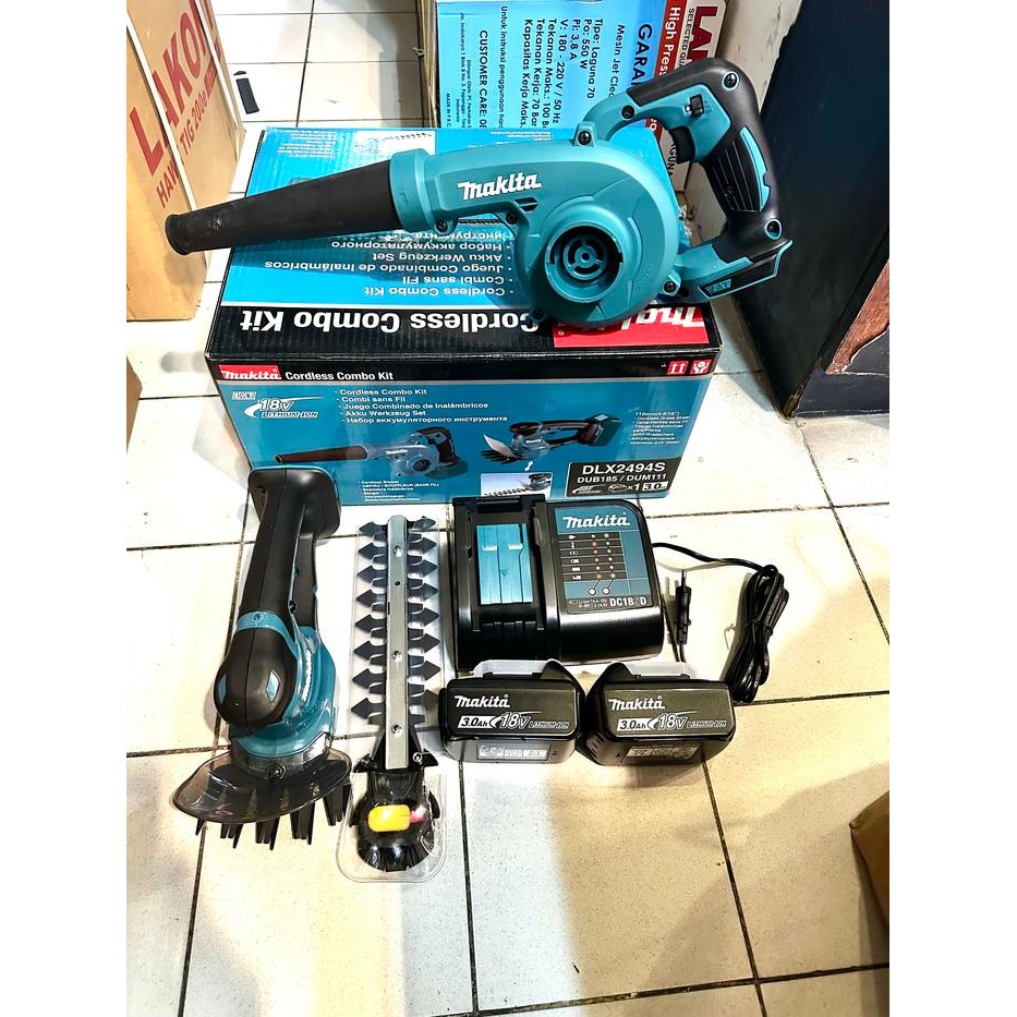 mesin potong rumput + blower cordless makita DLX2494S