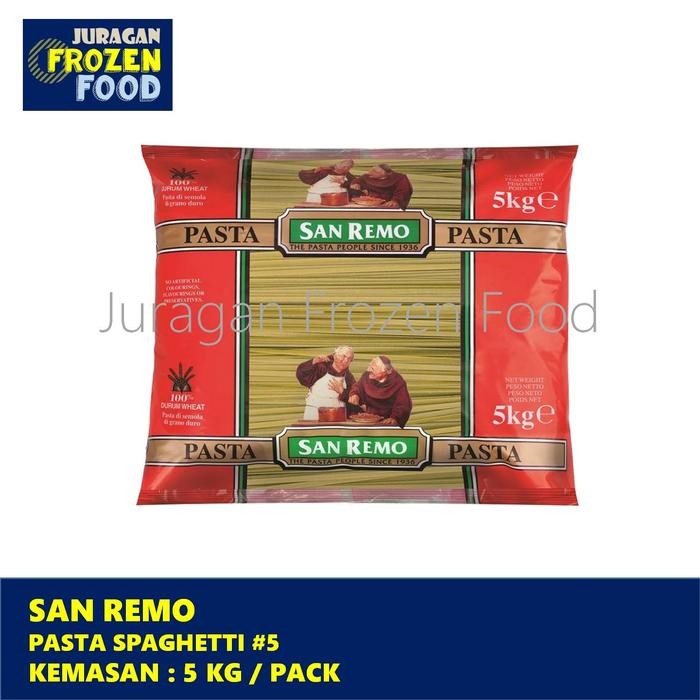 

Ready JT SAN REMO Pasta Spaghetti #5 kemasan 5 kg sanremo pasta instant horeka
