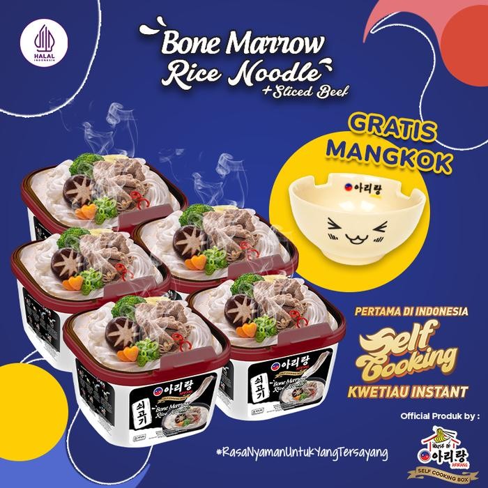 

Ready JT 5 Pcs Arirang Self Cooking Box Bone Marrow + Sliced Beef 160g + Mangkok Daging Food