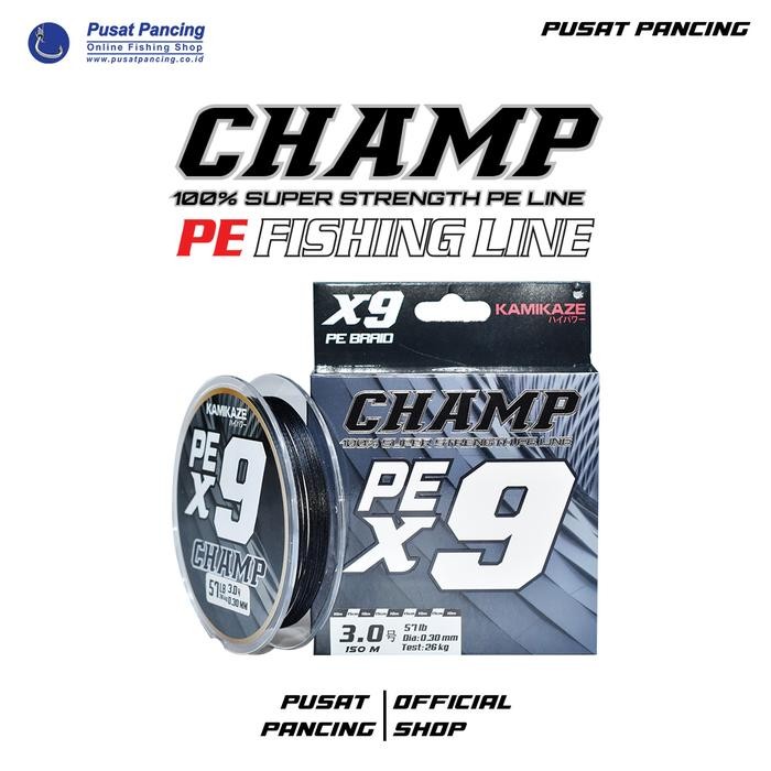 SALE  PUSATPANCING - SENAR PANCING PE KAMIKAZE CHAMP X9 150METER BLACK READYY