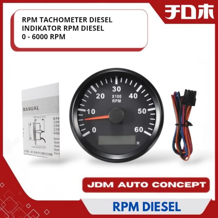 Rpm Diesel - Tachometer Rpm Diesel Mobil 12-24V - Indikator Putaran Mesin Mobil