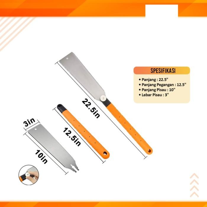 Japanese Handsaw Ryoba Double Edge Gergaji Jepang Dua Sisi 10" Dan 12"