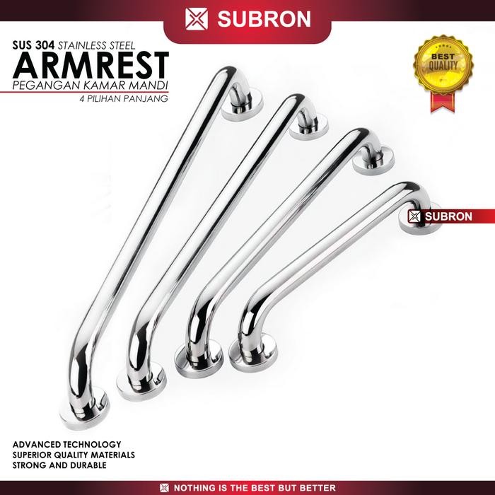 SUBRON SUS304 Pegangan Kamar Mandi 40cm Toilet 2 Pilihan Diameter Pipa