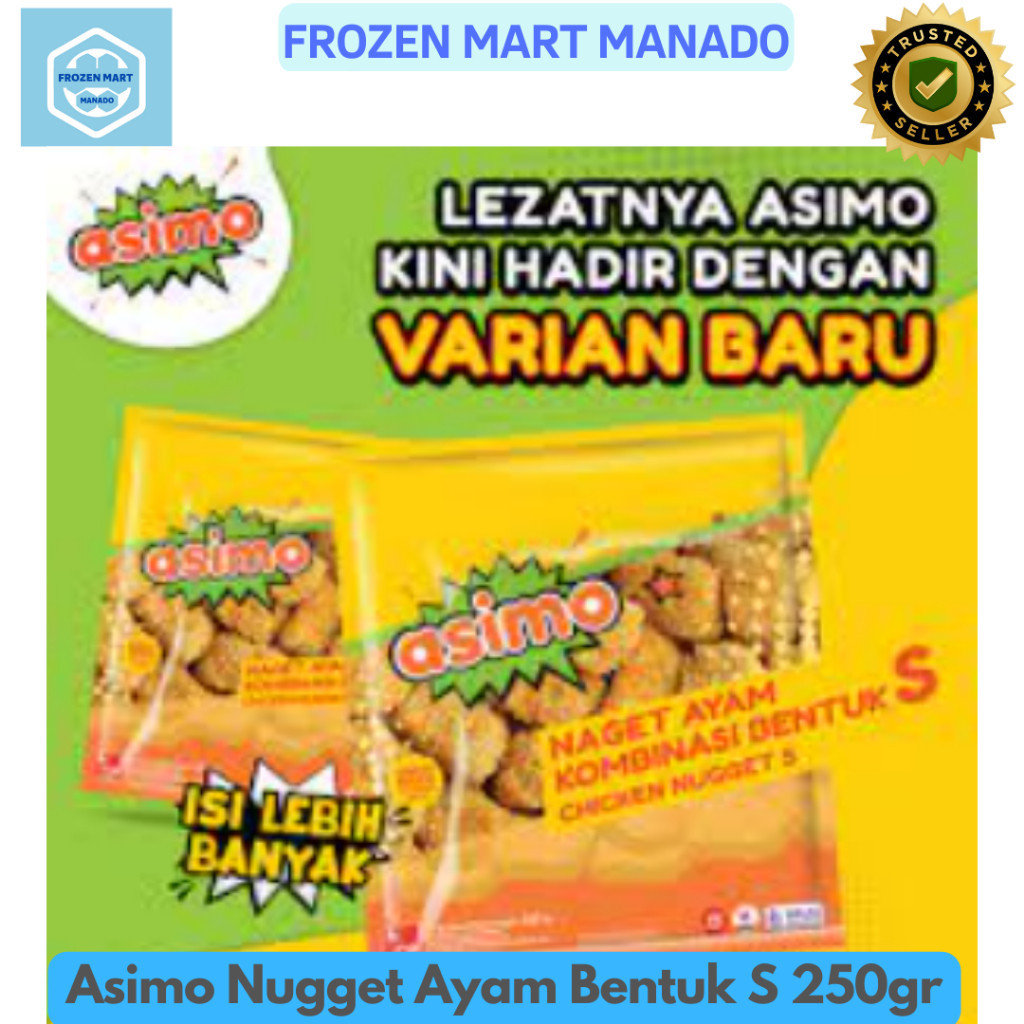 

Asimo Nugget Ayam Bentuk S 250gr - Frozen Food Tomohon