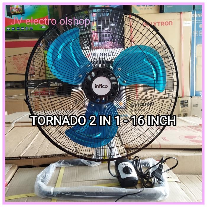 Kipas Angin Tornado 16Inch / Kipas Angin Meja Dan Dinding Besi 16" Grab/Gosend