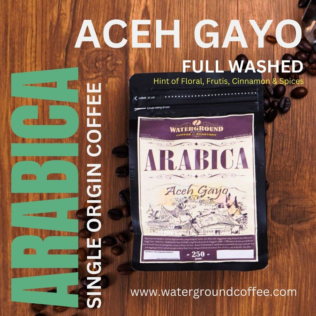 

PROMO Waterground Coffee Kopi Arabika Aceh Gayo Biji Kopi 1 Single gin, 100 GR