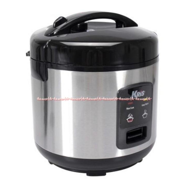 Kris Rice Cooker 6.5L Penanak Nasi Memasak Menghangatkan Nasi 6.5Liter Krisbow Warna Silver