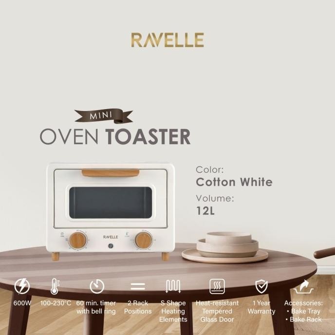 Ravelle Oven Listrik Toaster Mini 12 Liter Korean Mini Oven Toaster