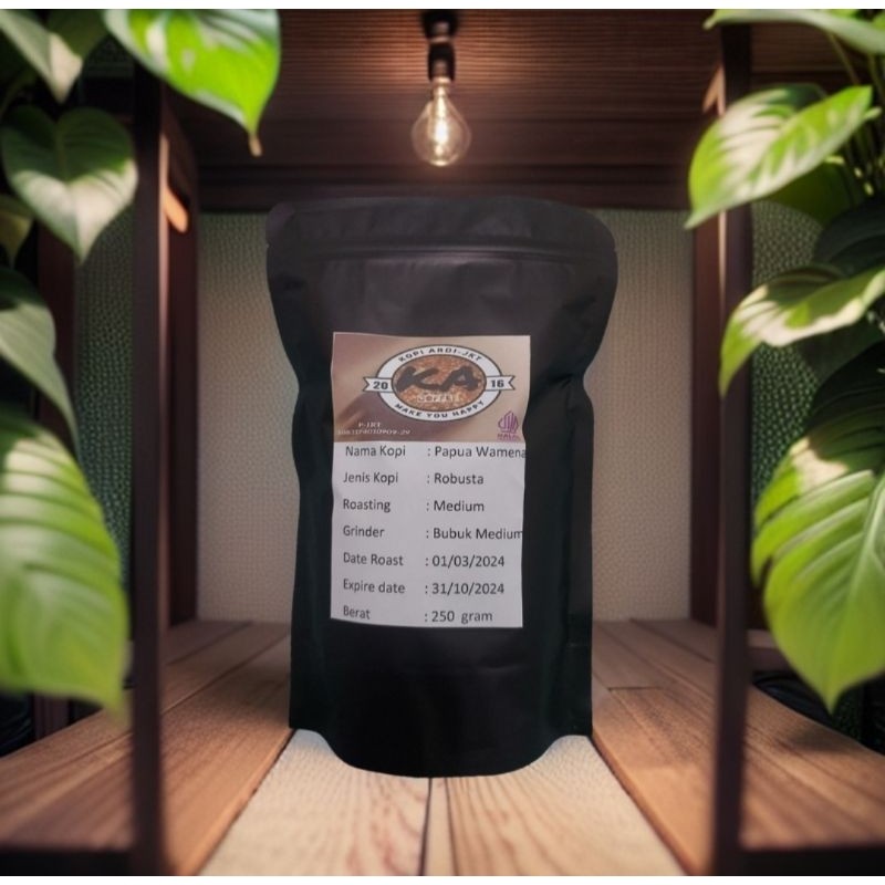 

PROMO Kopi Biji/Bubuk Robusta Papua Wamena Natural 250 gram Halal dan berijin
