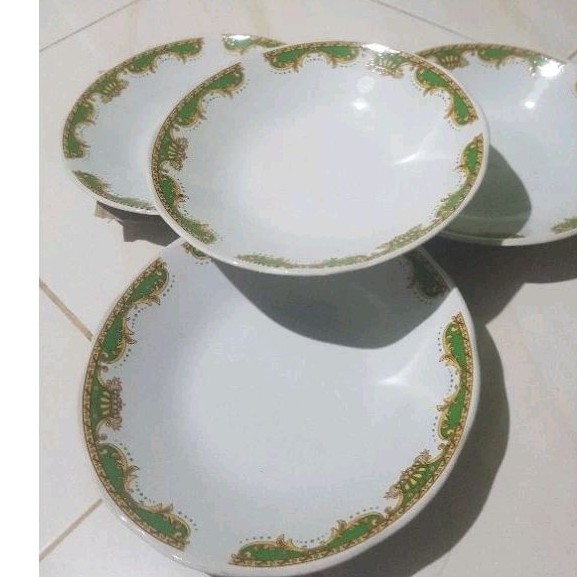 PIRING MAHKOTA BATIK 1 LUSIN PIRING MAKAN PIRING BELING PIRING KERAMIK