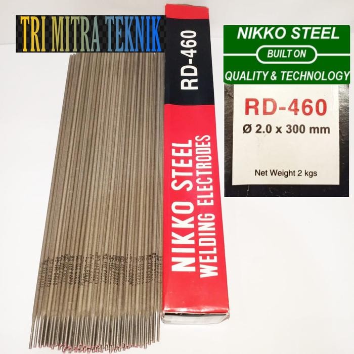 Rd-460 Kawat Las Rd460 2.0 Mm Nikko Steel Welding Electrodes Isi 2 Kg Tbk