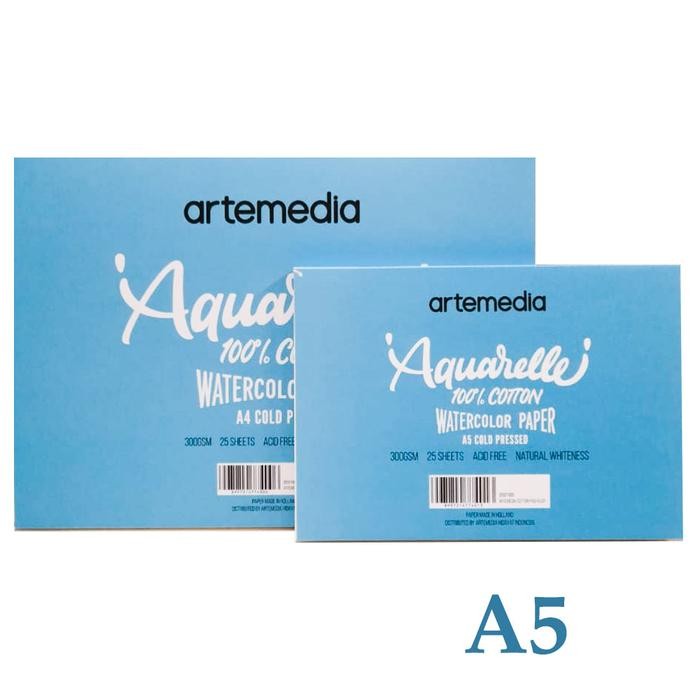 

Artemedia Watercolor Pad A5 - Cotton - Cold Pressed / Kertas Cat Air