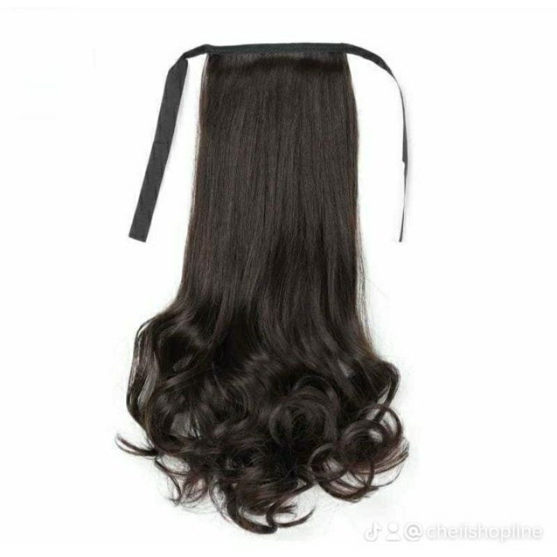 Cheii Rambut Palsu Kuncir Anak Curly Sintetis Lurus Smoothing / Ponytail Curly Wave Synthetic Ribbon