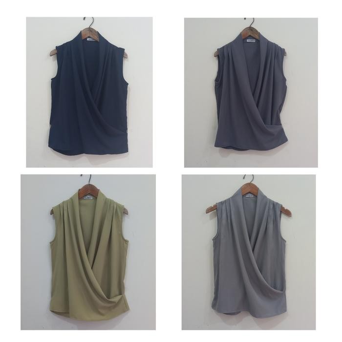 inner tanpa lengan dalaman blazer atasan blouse wanita