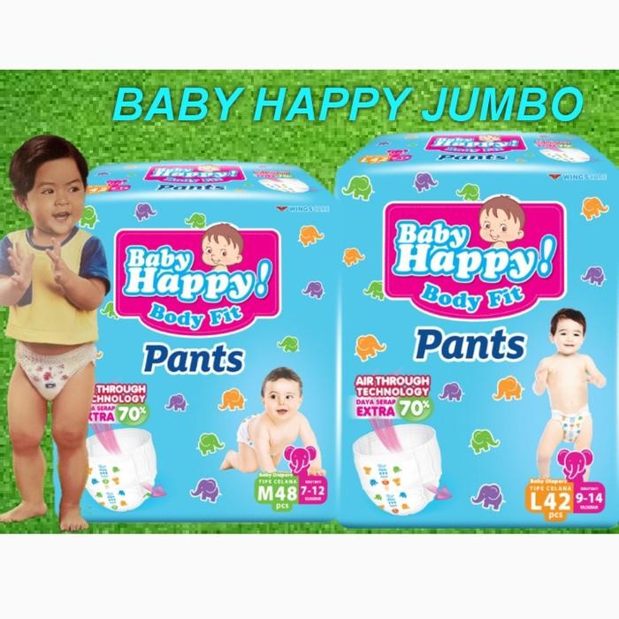 Baby Happy Pants Jumbo M48/L42 Diapers