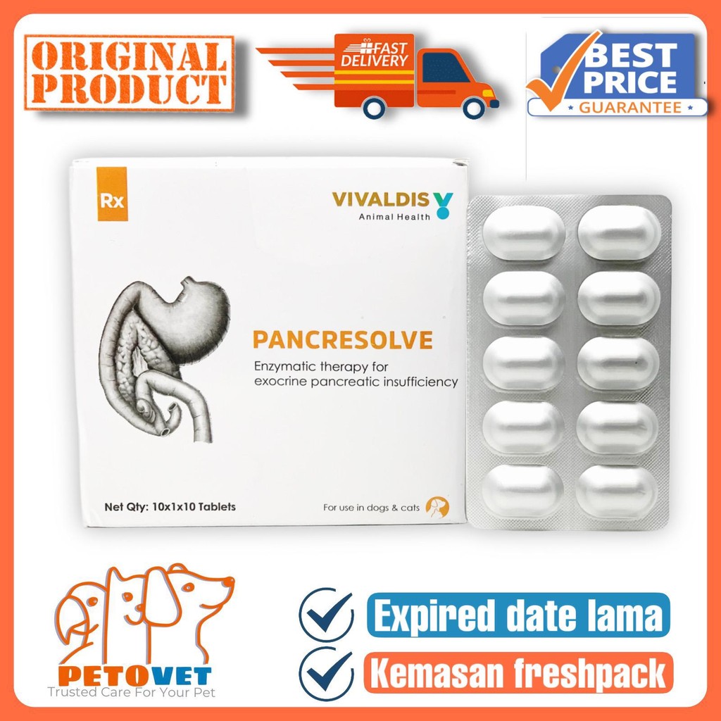 Pancresolve enzym pencernaan anjing kucing original mirip panakare