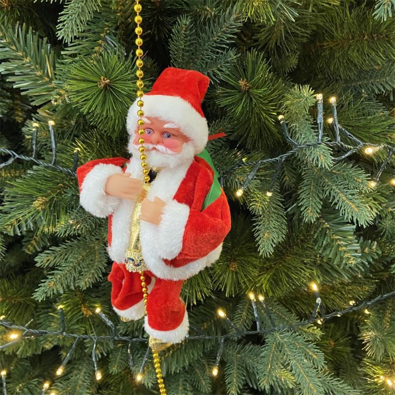 2024 Christmas Ornaments Gift Electric Climbing Ladder Music Santa Claus Doll Toys Decoration Merry 