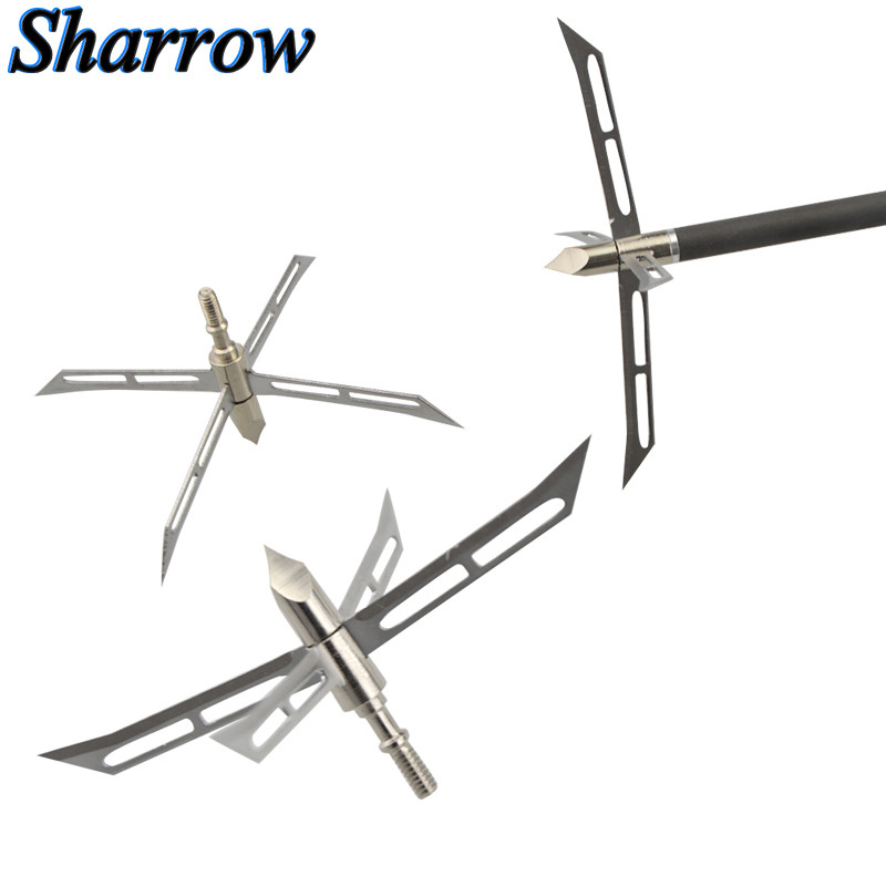 3/6/12pcs Hunting Arrowhead Sharp Arrow Broadhead Stainless Steel Removable blade Point Tips Hunting