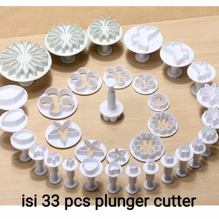 33 pcs cetakan plunger fondant / cookie cutter