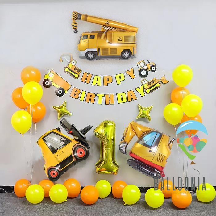 

Set Foil Balloon Excavator Banner / Dekorasi Balon Mobil Truk Ultah Terlaris