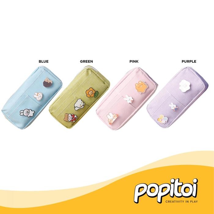 

KOREAN CANVAS LARGE CAPACITY PENCIL PEN CASE KOTAK TEMPAT PENSIL KANVAS WARNA WARNI ALA KOREA