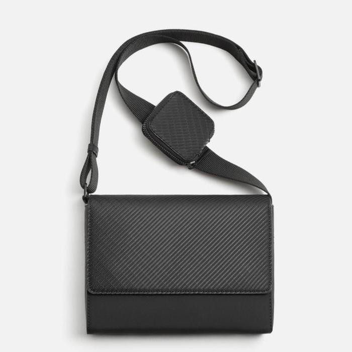 BEST SELLER Tas Selempang Zara Pria Dengan Dompet Koin Original Hitam