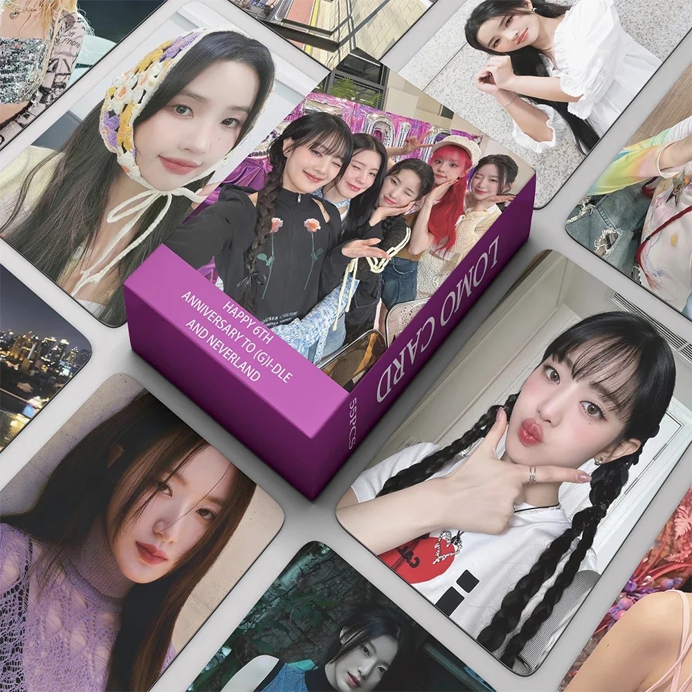 55Pcs/Set Kpop Gidle Inever Die Lomo Cards (G)I-Dle Album Girls I Burn Photo Card Postcard Fans Gift