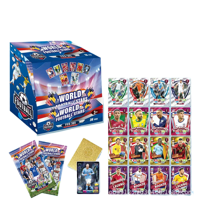 360Pcs/Box World Football Stars 10 Cards Per Pack Cards Gold Card Of The World'S Greatest Soccer