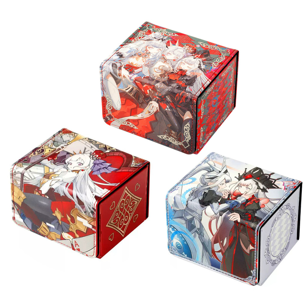 Yugioh MLice Hearts Of Crypter Deck Box Yu-Gi-Oh The White Red Queen Figures Ocg Trading Cards Pu