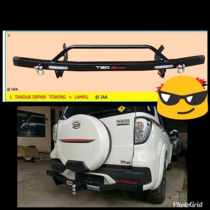 PREMIUM Paket Tanduk depan besi dan towing rush / terios 2008 - 2017