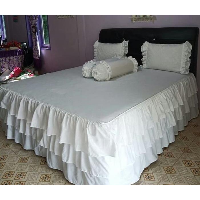 PREMIUM SPREI PENGANTIN/ SPREI POLOS PUTIH/SPREI RUMBAI 180x200/SPREI PREMIUM