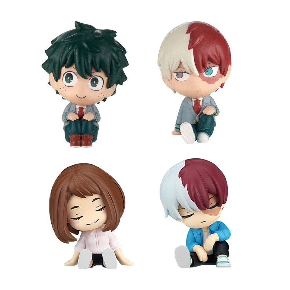 Mha Anime Figure Todoroki Shouto Uraraka Ochako Mini Action Figure Q Version Doll Pvc Model Toy