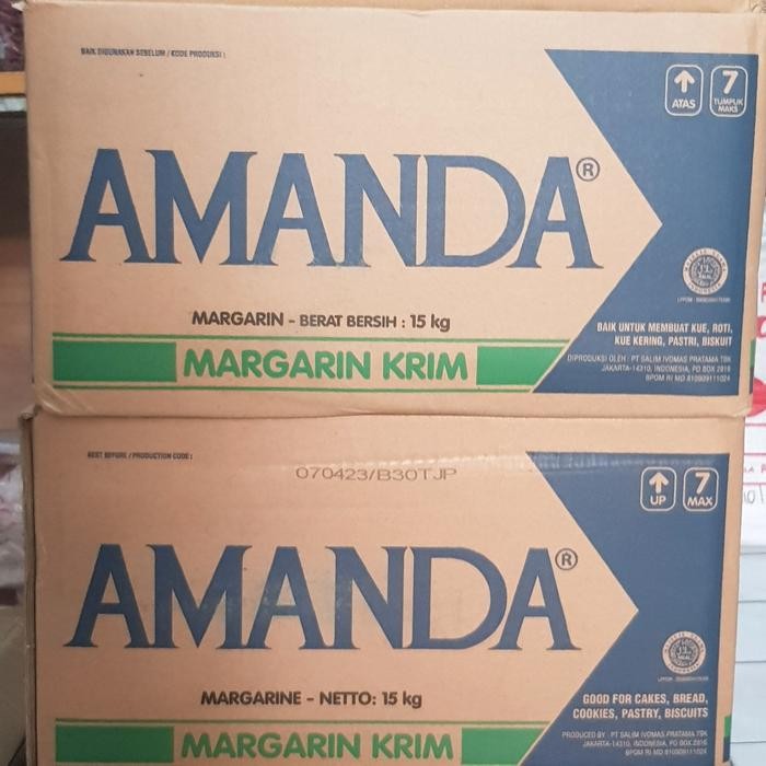 

Mentega Amanda Margarine 15kg / Margarin Krim