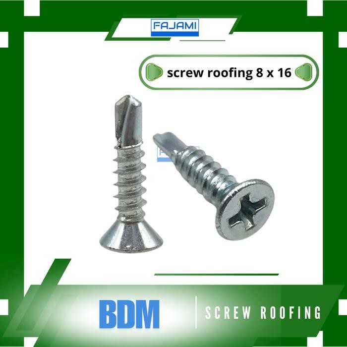 Promo Terbatas Skrup/Baut Roofing Sds Fh 8X16 - Sekrup Roofing Baja Ringan 8X16 1000Pcs/Box Aman