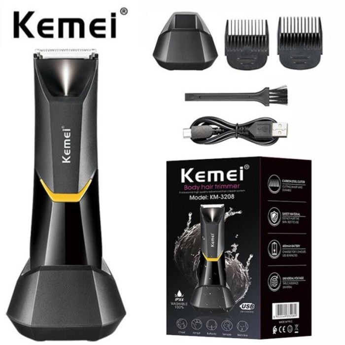 PROMO / TERMURAH Alat Cukur Rambut Hair Clipper Kemei Detailer Mesin Cukuran KM 3208 TERBAIK