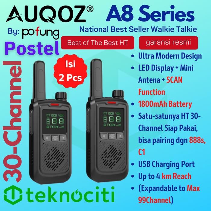 AUQOZ A8 HANDY MINI WALKIE TALKIE - RADIO HT NEW 888S BY POFUNG