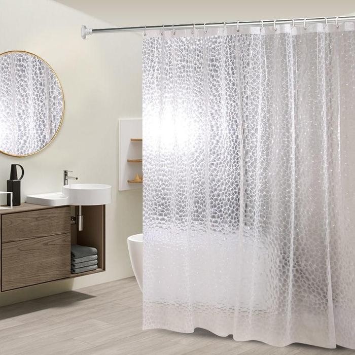 Vixplorn 3D Tirai Mandi Tirai Kamar Mandi/Tirai Kamar Mandi Curtain Kamar Mandi Anti Air Tebal Tidak