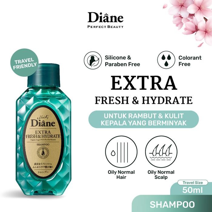 DIANE EXTRA FRESH AND HYDRATE SHAMPOO 50ML (TRAVEL SIZE) - MADE IN JAPAN